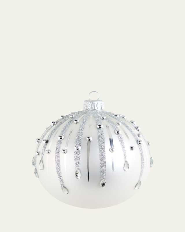 Silver Rain Ball Ornament